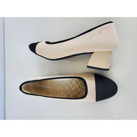 Vivaia Julie Pro Womens Chic Retro Round Toe Beige & Black Heels Size 40 US 9 - Picture 4 of 15